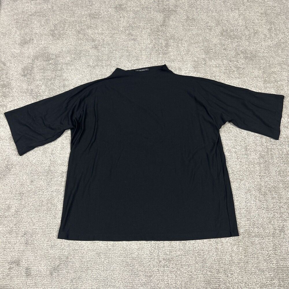 Bryn Walker Ponte Tunic Top Womens 1X Black Modal Casual Knit Shirt Stretch USA